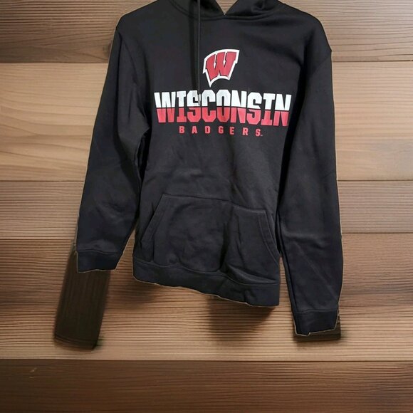 Wisconsin Badgers Colosseum Mens Black Sweatshirt Medium Basketball Polyester - Picture 1 of 4